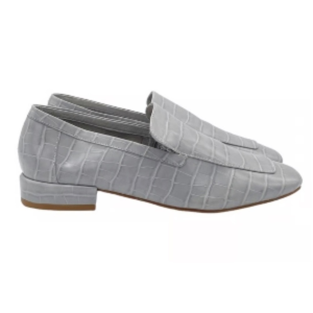 NEW JEFFREY CAMPBELL MARKO CROC EMBOSSED LOAFER IN GREY CROC SIZE 10 - Picture 13 of 16
